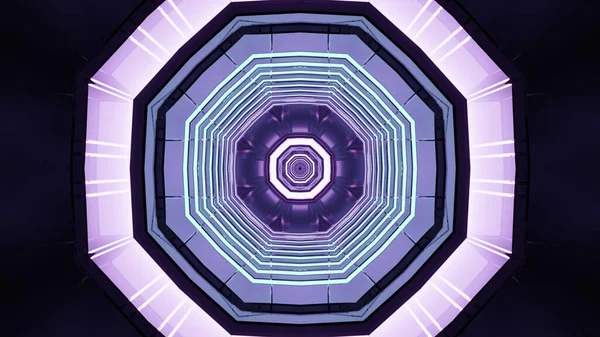 Illustration Enlightened Octagon Shaped Kaleidoscopic Pattern — Stockfoto