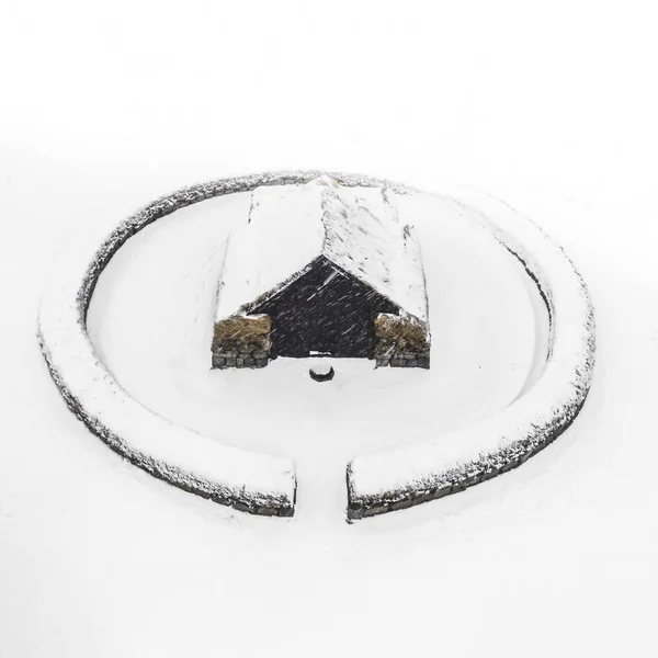 Casa Madera Con Nieve — Foto de Stock