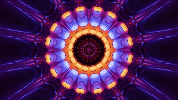 Illustration Enlightened Flower Shaped Colorful Mandala Pattern — 图库照片