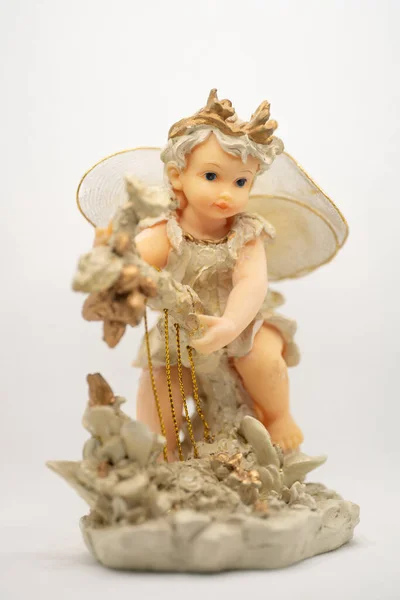 Înger Fundal Alb — Fotografie, imagine de stoc