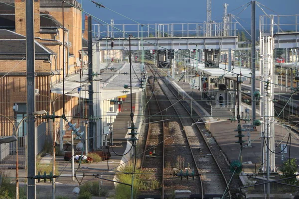 Вид Железнодорожный Вокзал Городе — стоковое фото