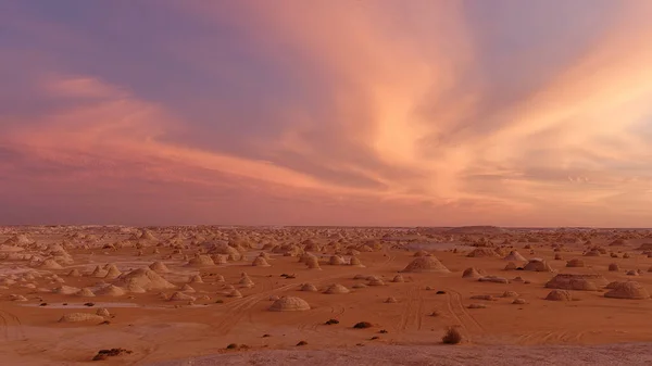 White Desert Egypt Sunset — Stock Photo, Image