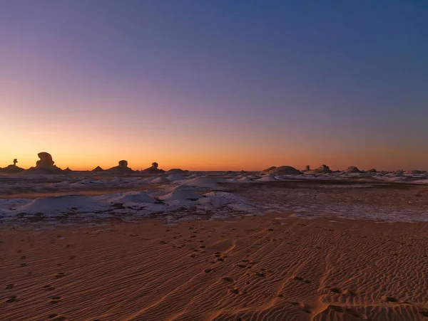 Witte Woestijn Egypte Bij Zonsondergang — Stockfoto
