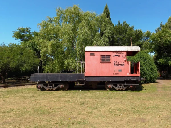 Remedios Escalada Argentina Nov 2021 Old Wooden Red Caboose Railroad — 图库照片