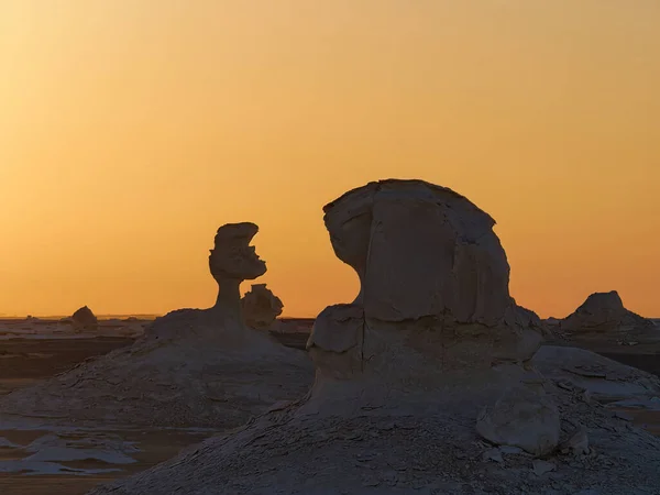 Біла Пустеля Єгипті Заході Сонця — стокове фото