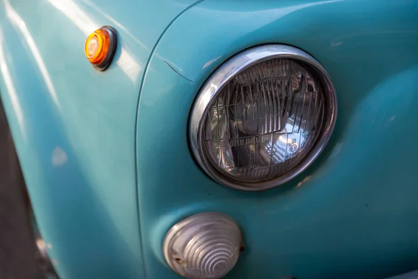 Terni Italy August 2020 Detail Light Blue Vintage Fiat 500 — Stock Photo, Image