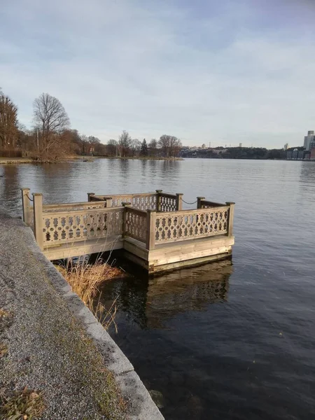 Vista Para Rio Cidade Estocolmo Suécia — Fotografia de Stock