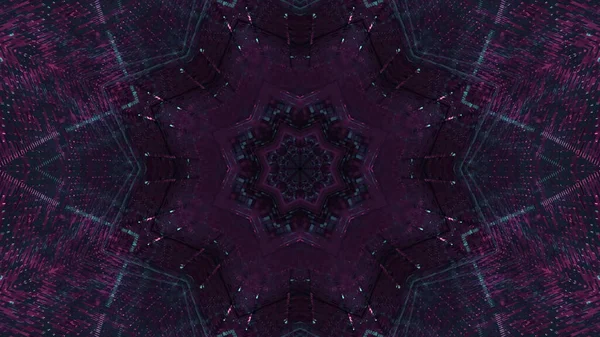 Illustration Octagonal Star Shaped Kaleidoscopic Pattern Shades Purple — Foto Stock