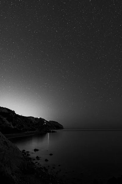 Mooie Nachthemel Met Sterren Zee — Stockfoto