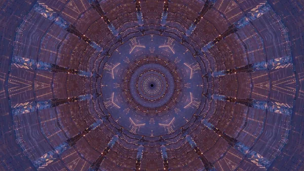 Illustration Shaped Kaleidoscopic Mandala Pattern Shades Purple — 스톡 사진