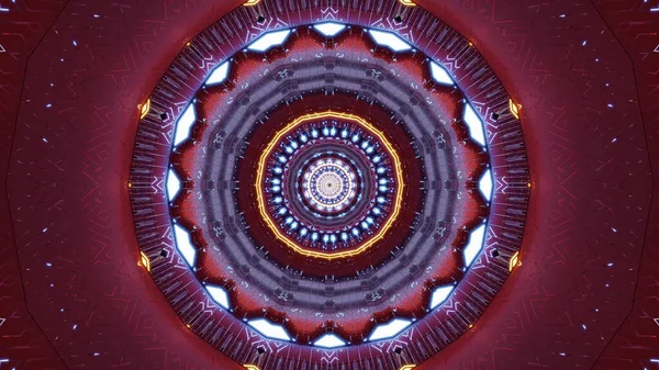 Illustration Shaped Red Mandala Pattern Enlightened Outlines — Stock fotografie