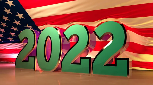 Usa Flag New Year Background — Stock Photo, Image