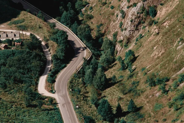 Vue Aérienne Route Dans Les Montagnes — Photo