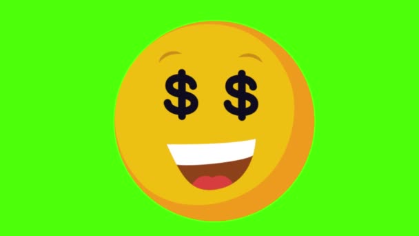 Емодзі Обличчя Грошей — стокове відео
