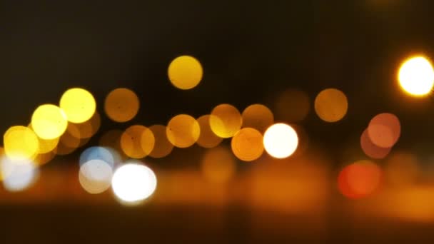 Abstract Night City Twilight Time Holiday Background Bokeh — 图库视频影像