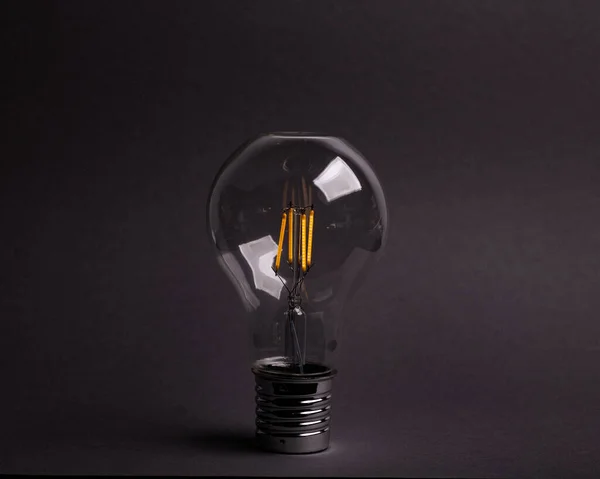 Light Bulb Black Background — Stock Photo, Image