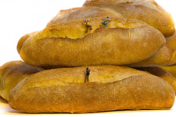 Pane Appena Sfornato Sfondo Bianco — Foto Stock