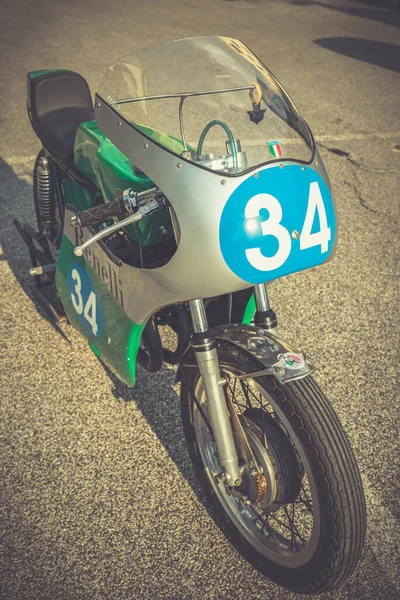 Terni Itália Setembro 2020 Detalhe Uma Motocicleta Vintage Benelli 250 — Fotografia de Stock