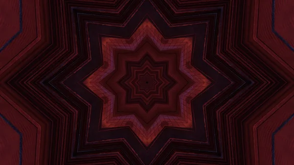 Illustration Star Shaped Kaleidoscopic Pattern Red — Stock Fotó