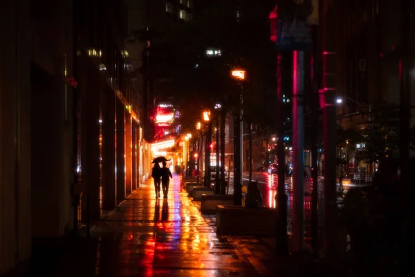 Visão Noturna Cidade Nova Iorque — Fotografia de Stock