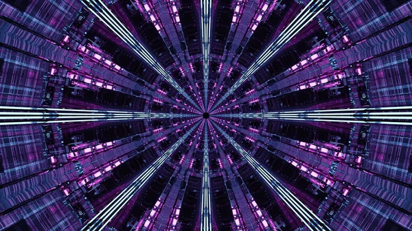 Illustration Shaped Geometric Mandala Pattern Enlightened Neon Led Lights —  Fotos de Stock