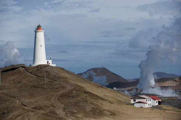 Beautiful Shot Lighthouse Mountains — Stock Photo, Image