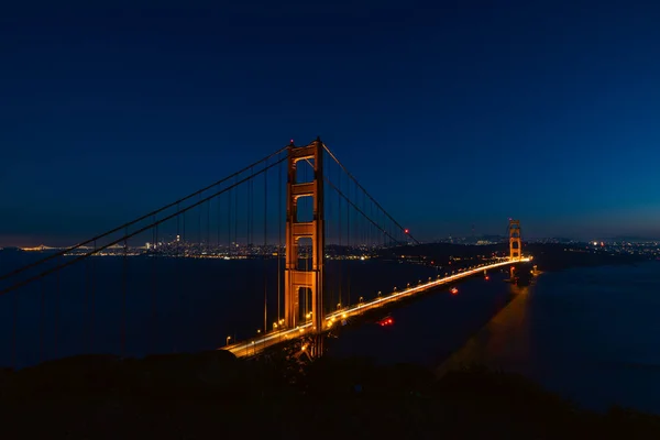 Золоті Ворота Міст Вночі Сан Франко Уза — стокове фото