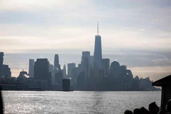 New York Skyline Ville Avec Des Gratte Ciel Réflexion — Photo