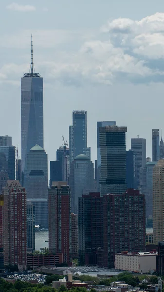 New York Skyline Met Wolkenkrabbers Reflectie — Stockfoto