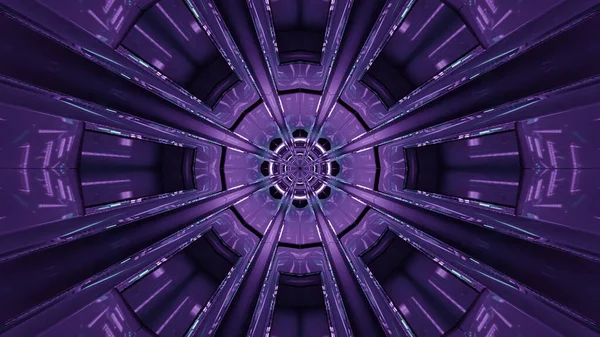 Illustration Flower Shaped Kaleidoscopic Pattern Purple — 图库照片