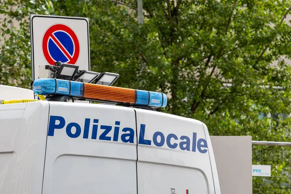 Terni Italia Julio 2021 Coche Policía Local Estacionado — Foto de Stock