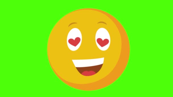 Emoji Face Hearts — Vídeos de Stock