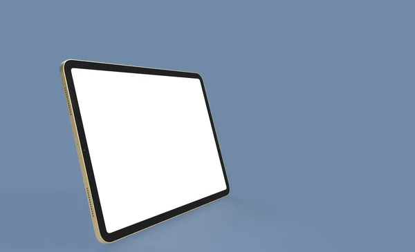 Render Tablet Blank White Screen Blue Background — Stockfoto