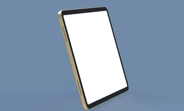 Render Tablet Blank White Screen Blue Background — Fotografie, imagine de stoc