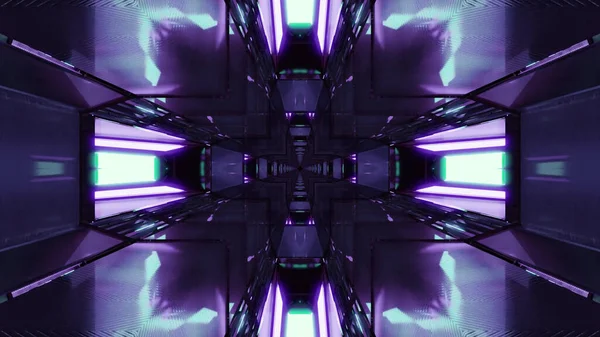 Illustration Cross Shaped Enlightened Kaleidoscopic Pattern Purple — Stock Fotó