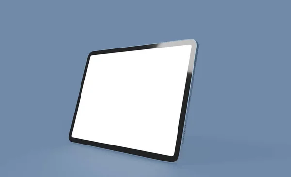 Illustration Tablet White Screen Blue Background — Photo
