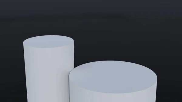 Rendering White Podium Stands Product Display Isolated Black Background — Φωτογραφία Αρχείου