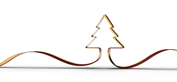 Illustration Christmas Tree White Background — Stok fotoğraf