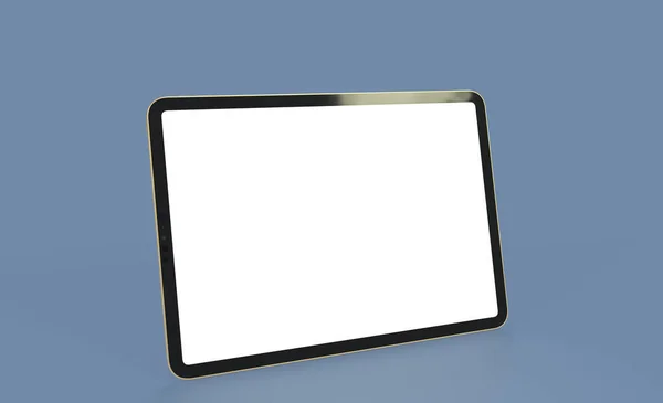 Render Tablet Blank White Screen Blue Background — Stok fotoğraf