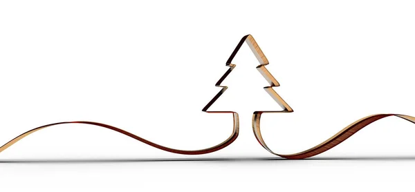 Illustration Christmas Tree White Background — Fotografia de Stock