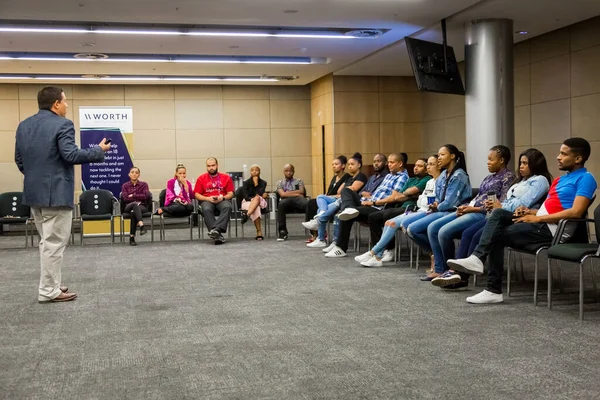 Johannesburg South Africa February 2018 Educator Instructing Diverse Adult Students — Stock Photo, Image