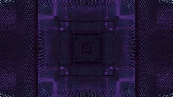 Illustration Square Shaped Dark Kaleidoscopic Pattern Shades Purple — Stockfoto