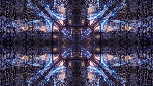 Illustration Enlightened Mosaic Cross Shaped Kaleidoscopic Pattern — Stock fotografie