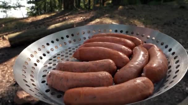 Saucisses Grillées Sur Barbecue — Video