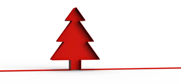 Illustration Red Christmas Tree White Background —  Fotos de Stock