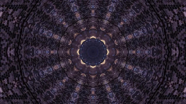Illustration Flower Shaped Dark Mosaic Mandala Pattern — стоковое фото