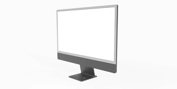 Rendering Yellow Gold Computer Monitor Isolated White Background — ストック写真