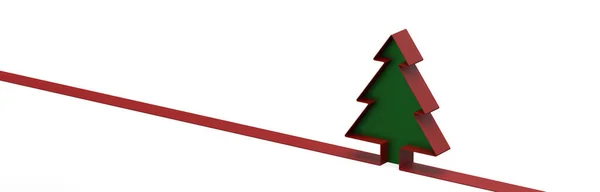 Illustration Red Green Christmas Tree White Background — Foto Stock