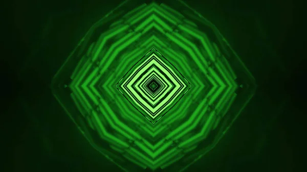 Illustration Neon Green Rhombus Shaped Kaleidoscopic Pattern —  Fotos de Stock