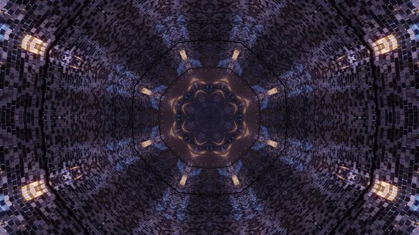 Illustration Flower Shaped Dark Mosaic Mandala Pattern — Fotografia de Stock